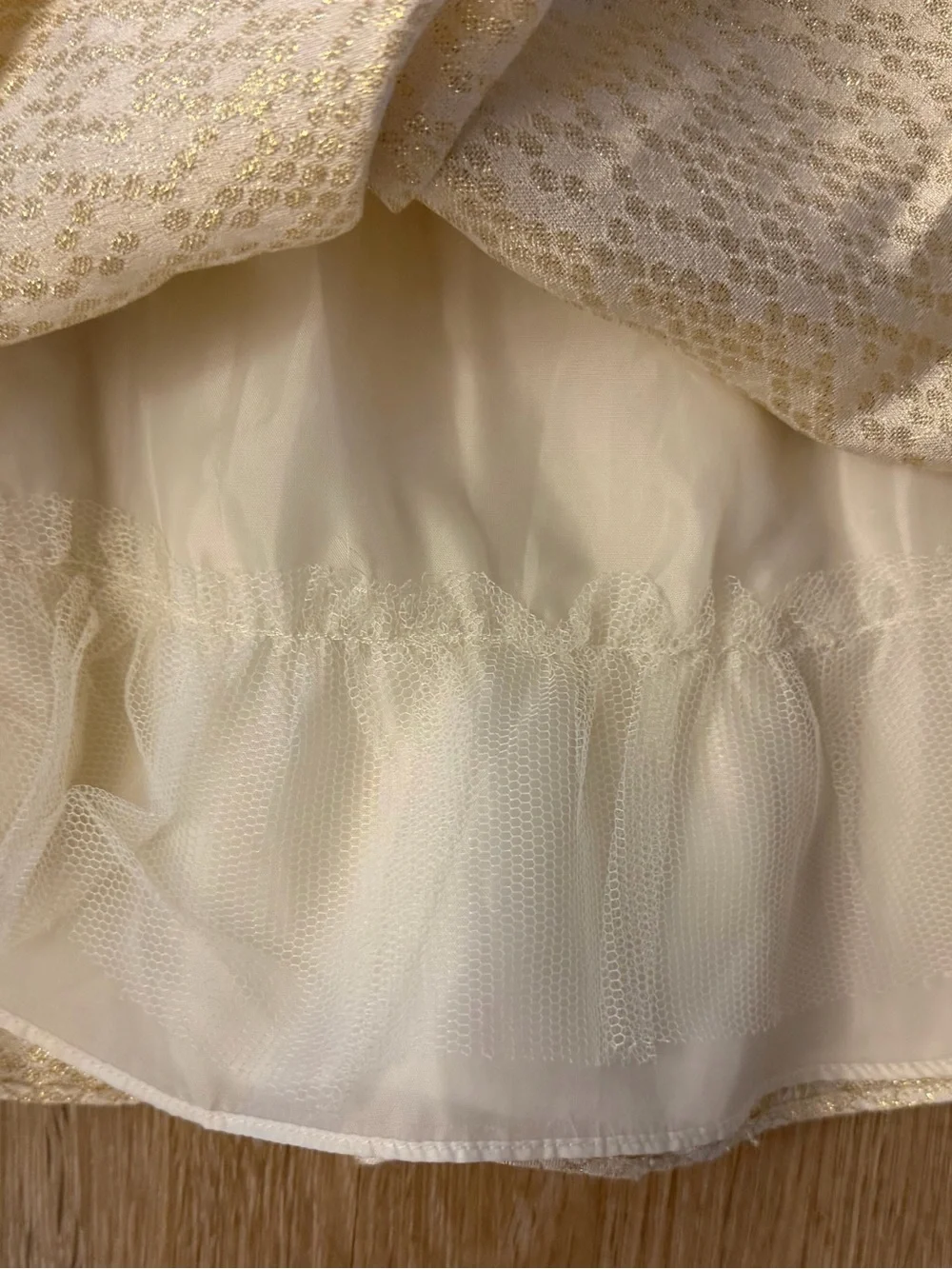 Mia Julianna Girl's Size 18 Months Gold & Cream Textured Party Dress